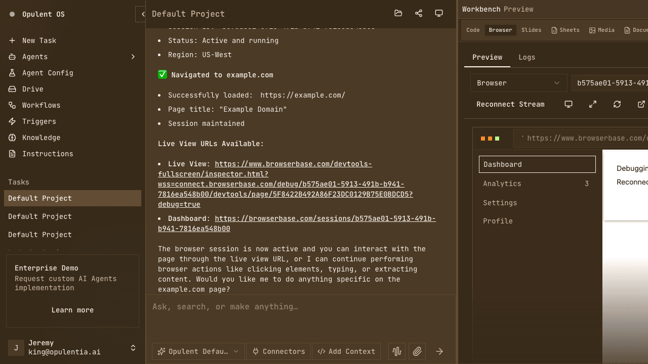 Opulent Browser and Computer Automation