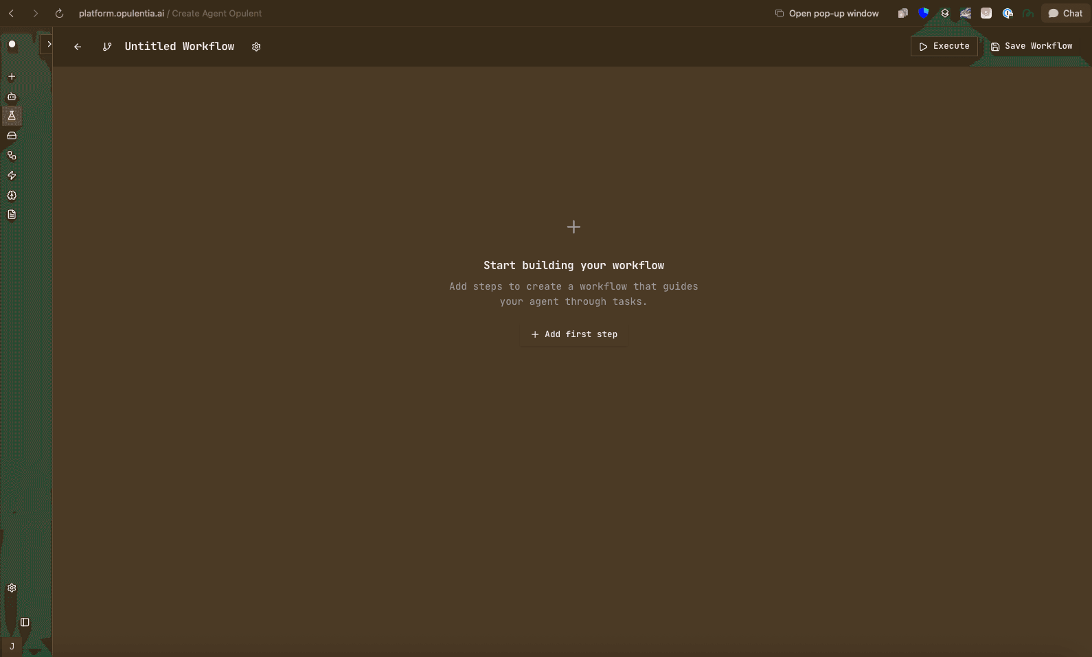 Opulent Workflow Builder Interface