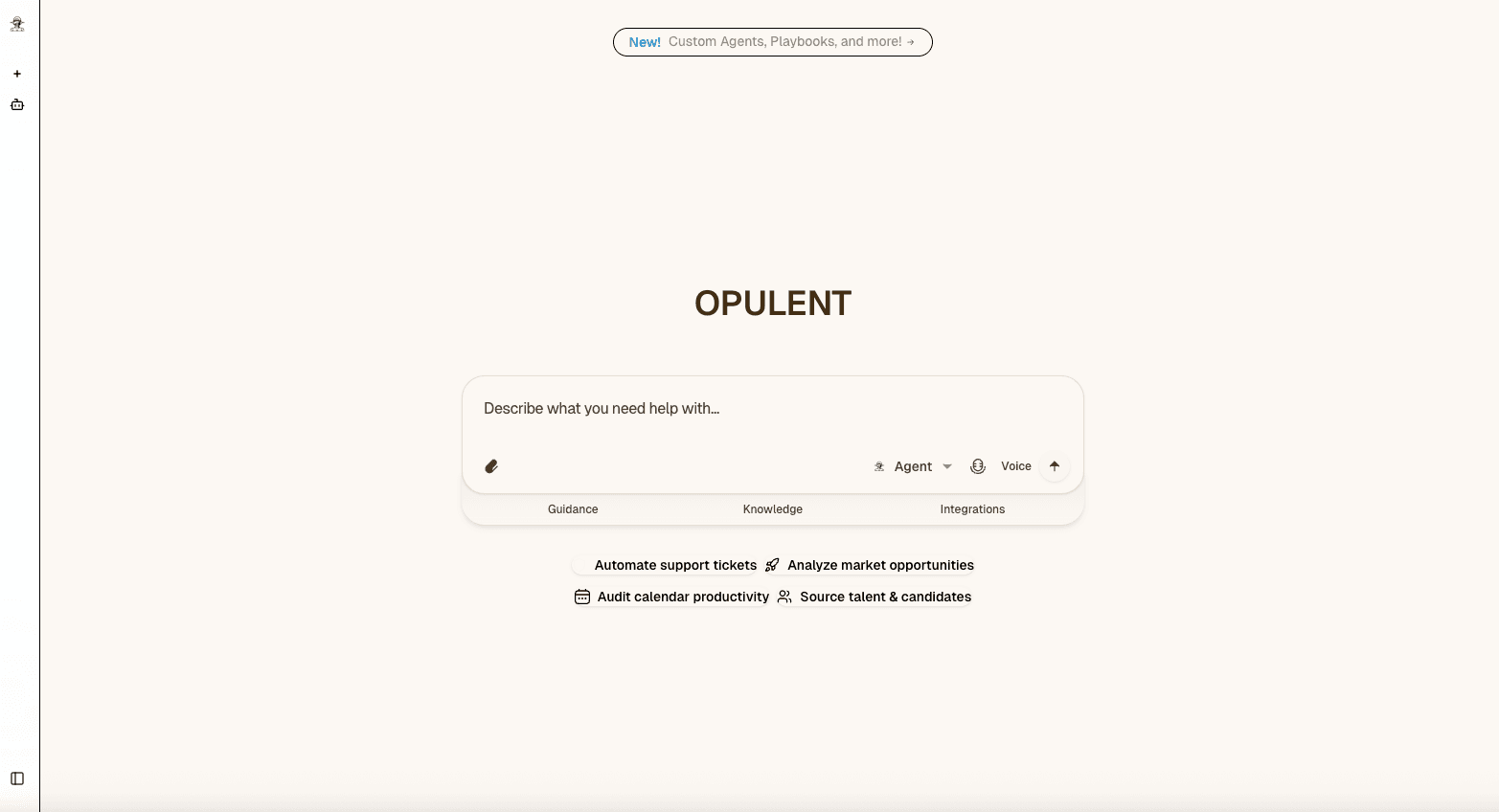 Agent Builder header with profile controls, version switcher, and sharing options